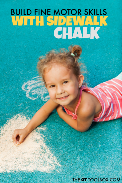 Use sidewalk chalk to build fine motor skills in kids