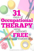 Occupational Therapy treatment tips and tools for pediatrics and school-based therapy using mostly free or inexpensive materials and items you can find around the home.  Great resource and many ideas here!