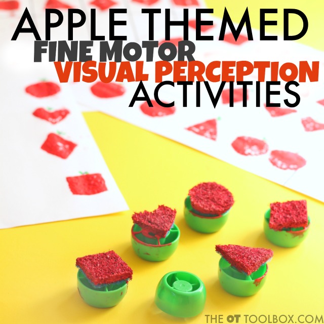 Kids love these visual perception apple activities that also work on fine motor skills 