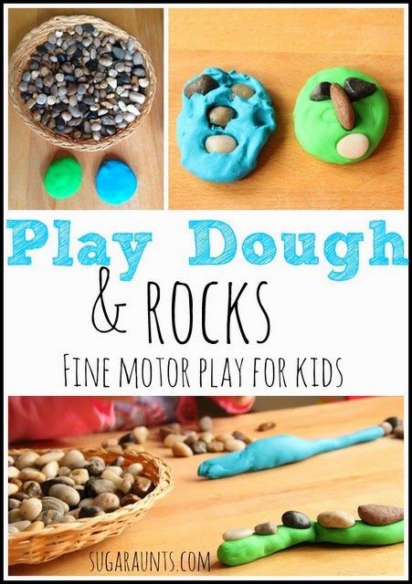 Fine Motor Proprioception Play Dough Rocks
