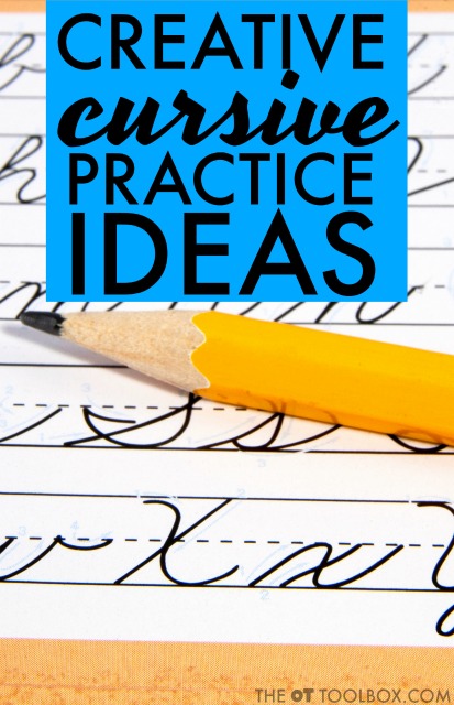 Try these creative cursive practice ideas to practice writing letters in cursive handwriting.
