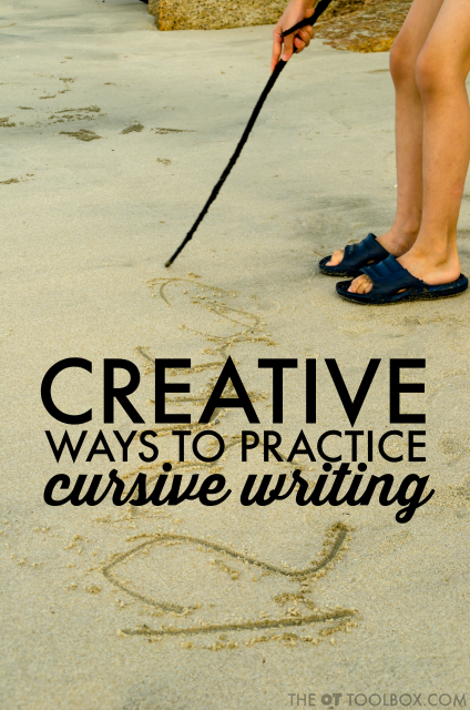 Creative ways for kids to work on cursive writing including letter formation.