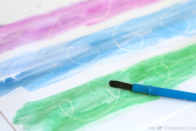 Try this watercolor resist activity to practice cursive handwriting including letter formation, cursive writing lines, and pre-cursive lines.