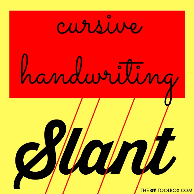 Use these tricks to help address cursive letter slant when teaching kids to write in cursive.