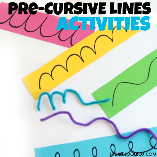 Use these pre-cursive activities to help kids develop the dexterity and motor control as well as the visual motor skills needed for writing in cursive.