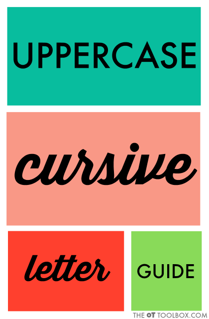 Here are the verbal prompts needed to teach uppercase cursive letter formation.