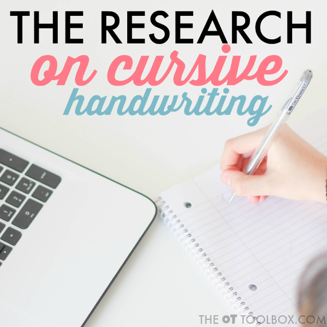 Use this research on cursive handwriting to get a better understanding of what is going on in the brain as we learn cursive, cursive handwriting development, and how cursive can help with learning. 