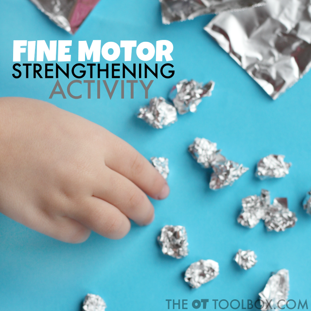 Utiliza el papel de aluminio para desarrollar la fuerza motriz fina con esta actividad de papel de aluminio para niños, es perfecta para fortalecer las manos para un mejor agarre del lápiz.