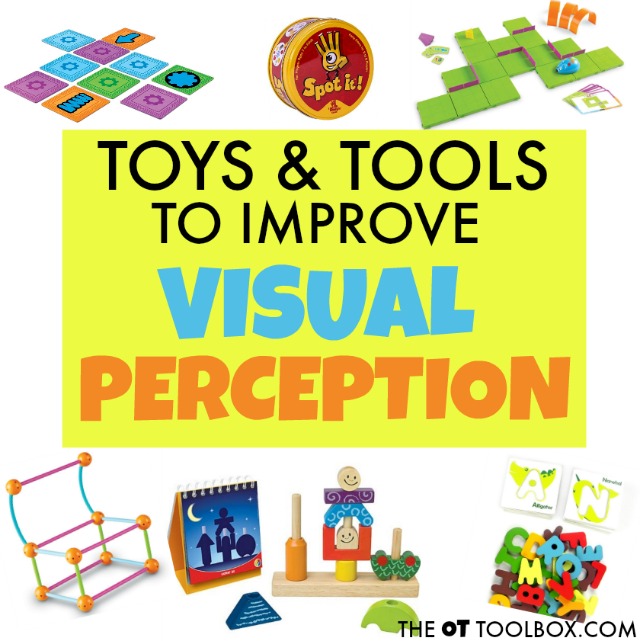 Use visual perception toys to support the development of visual perceptual skills in kids.