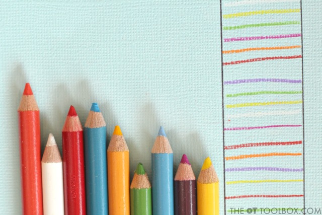 Utiliza los lápices de colores para trabajar la escritura a mano con estas tres actividades de escritura que abordan la formación de las letras, la presión del lápiz y el control del mismo.  
