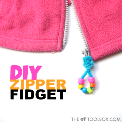 Kids can use this DIY fidget tool zipper pull for addressing sensory needs that result in worry or anxiety, sensory meltdowns, or other issues as a result of sensory processing challenges. Read how to make a DIY fidget tool for sensory needs and how to use a fidget tool.
