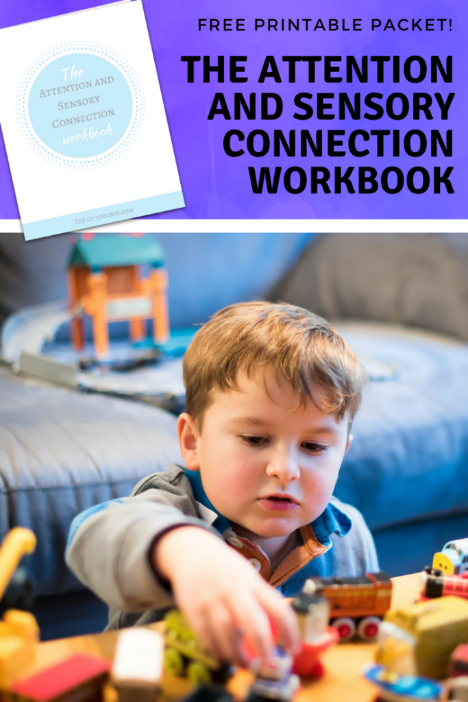 Este cuaderno de trabajo imprimible de forma gratuita es una herramienta útil para explicar cómo la atención y la sensorialidad están conectadas y puede ayudar a los padres, profesores y terapeutas a abordar la atención a través de estrategias de procesamiento sensorial.
