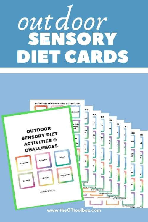 Outdoor sensory diet cards