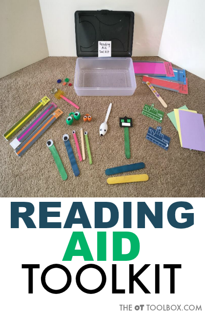 Create a reading aid toolkit for occupational therapy treatment of reading issues in pediatric occupational therapy activities.