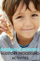 Auditory processing sensory ideas for backyard summer sensory play, perfect for sensory diet ideas for kids.