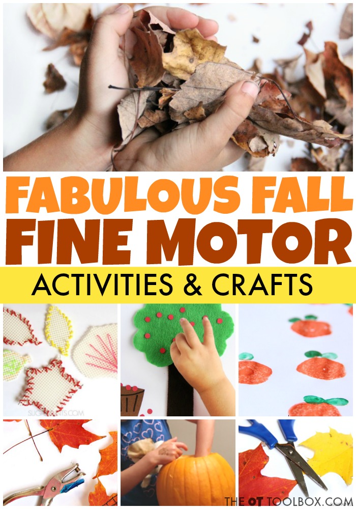 Fall fine motor activities for kids to develop fine motor skills.