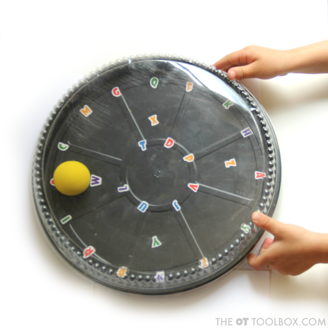 Kids can use this eye-hand coordination activity to work on fine motor skills, visual motor skills, bilateral coordination and other areas in occupational therapy to work on tasks like handwriting, reading, writing, and so many other areas.