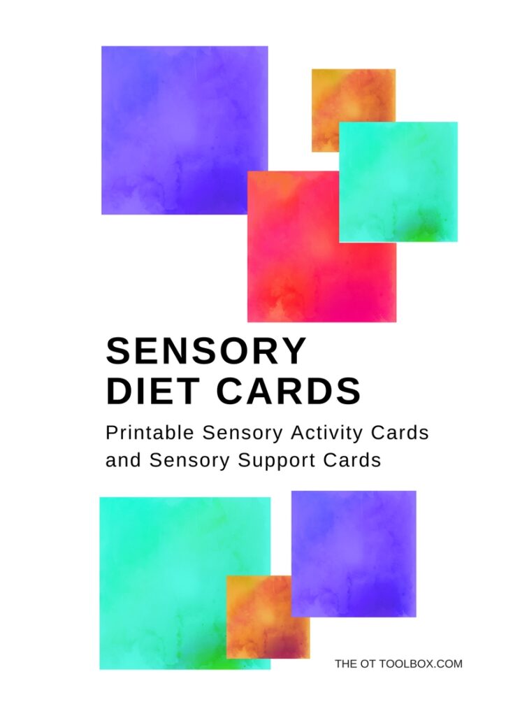 Use printable sensory diet cards to encouraging sensory input through play