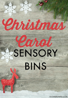  Christmas carols sensory bins for kids