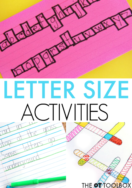 Size awareness activities for legibility and neat handwriting
