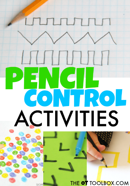 Pencil control activities can help kids improve legibility during handwriting.