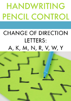  Letter formation handwriting activity for kids to work on pencil control and change in direction.