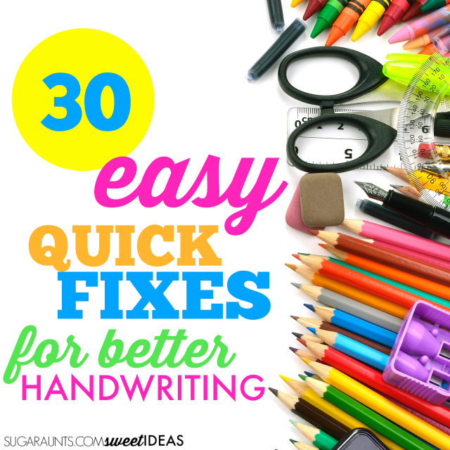 Easy handwriting tips and quick ways to help kids improve their handwriting.
