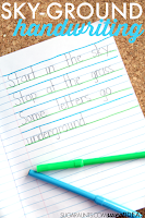 Use the sky ground technique of writing to help kids improve legibility through improved line awareness, letter formation, and letter size.