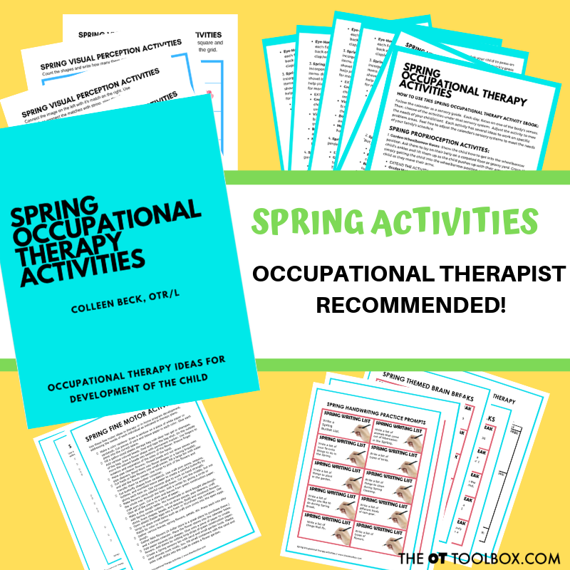 Utilice este paquete de actividades de terapia ocupacional de primavera para trabajar los objetivos de terapia ocupacional y las habilidades funcionales con un tema de primavera.