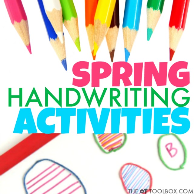 These spring handwriting activities are great for helping kids learn letter formation, sizing in letters, spacing in words, and legibility in handwriting. 