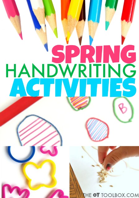 These spring handwriting activities are great for helping kids learn letter formation, sizing in letters, spacing in words, and legibility in handwriting. 