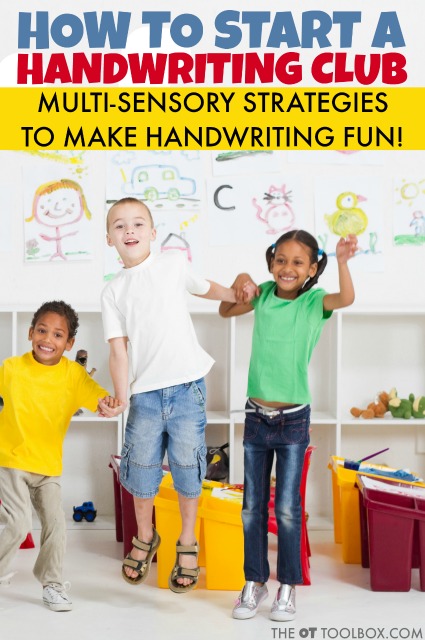 Use sensory handwriting activities, fine motor and gross motor activities to promote handwriting skills in a fun way with a handwriting club. Here's how to start your own handwriting club at school, as an after-school club, or a handwriting RTI process.