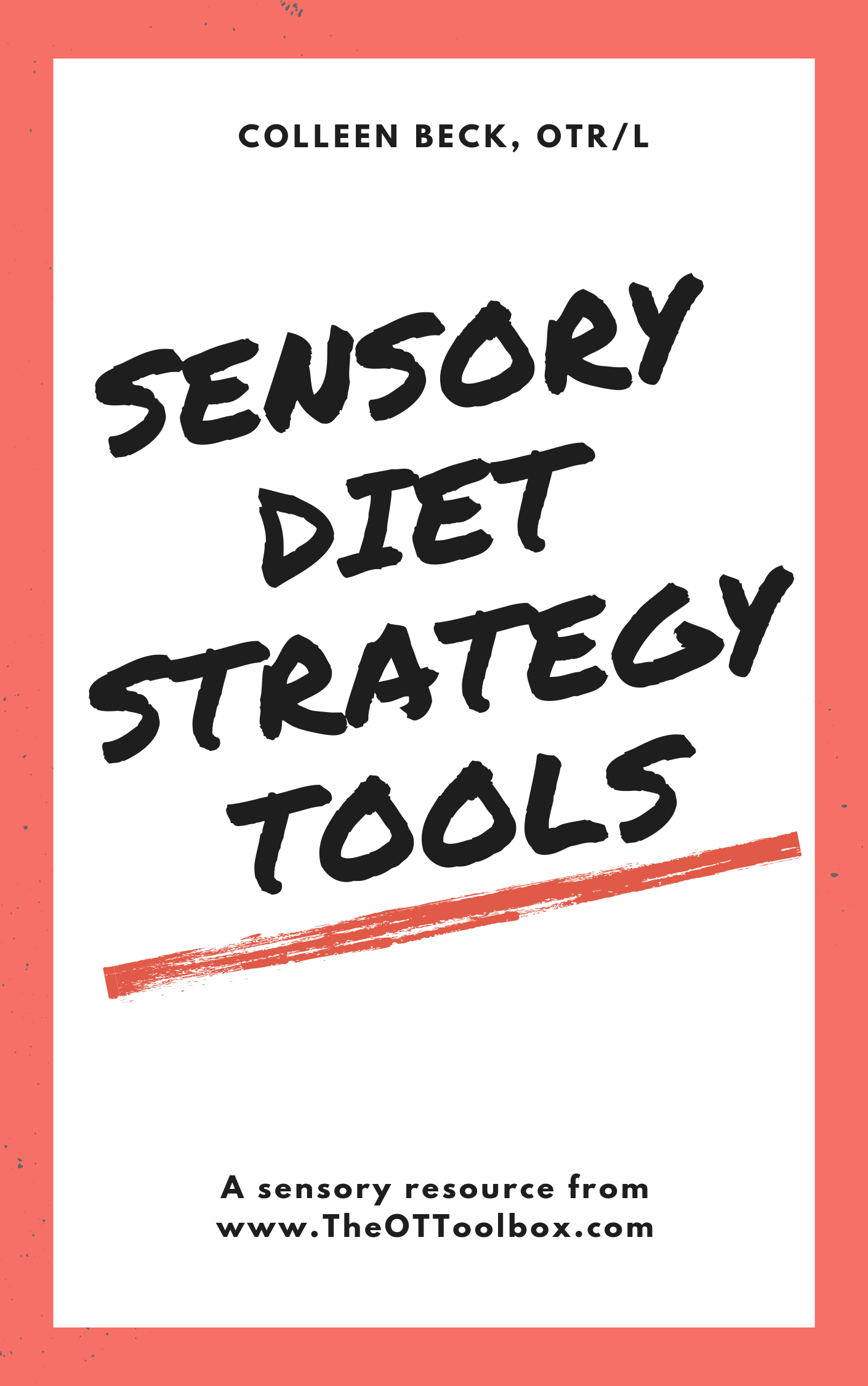sensory lifestyle sensory diet strategy workbook