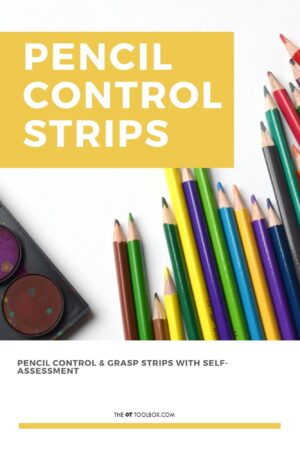 Pencil control strips for working on pencil accuracy and coordination with handwriting