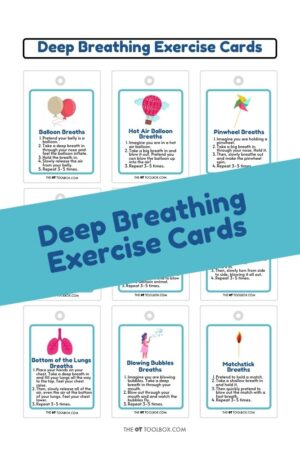 Deep breathing, belly breathing activities in different themes