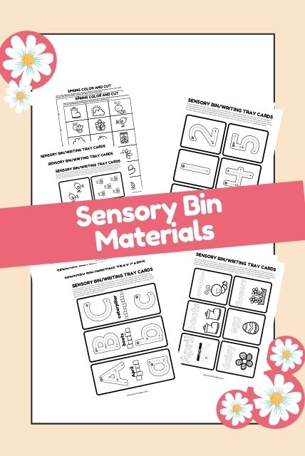 Spring sensory bin worksheets