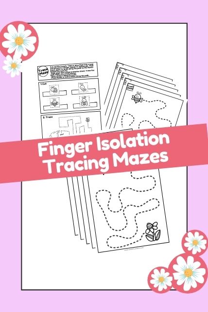 Finger isolation fine motor tracing sheets
