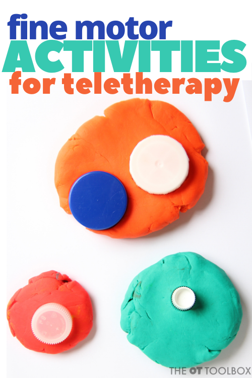 these fine motor activities for teletherapy require items already in the home