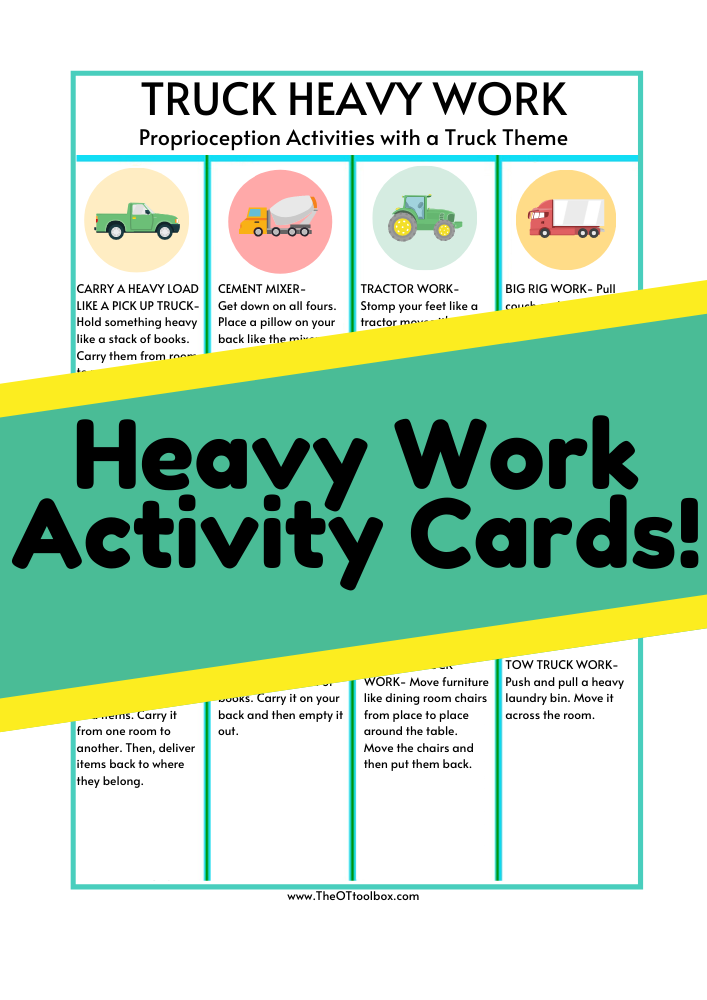 truck heavy work activity cards