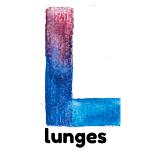 L is for lunges gross motor activity part of an abc exercise for kids