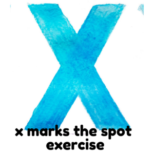 X de x marca el punto actividad motriz gruesa parte de un ejercicio abc para niños