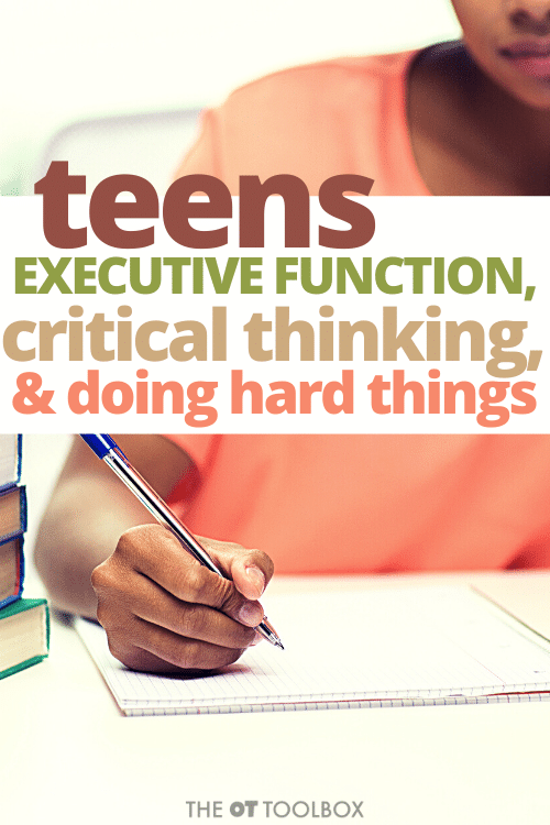 Actividades de pensamiento crítico para niños y adolescentes que ayudan al funcionamiento ejecutivo necesario para realizar tareas de varios pasos, como la redacción de un informe sobre un libro.
