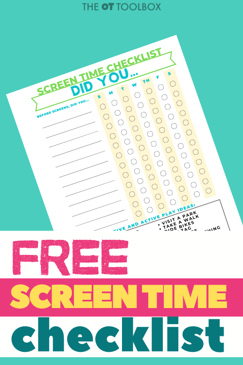 free screen time checklist