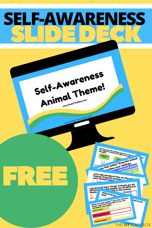 Use this free self awareness activity slide deck in occupational therapy teletherapy