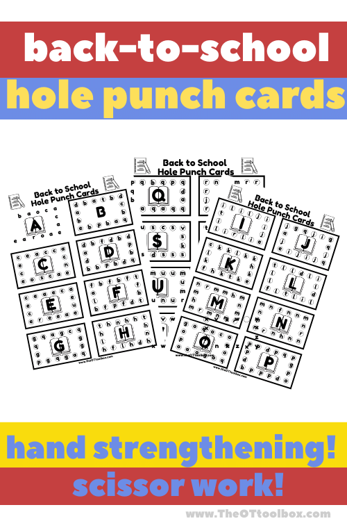 back to school hole punch cards