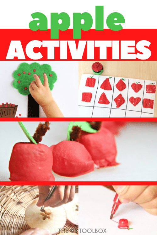 Use these apple activities for an apple weekly theme in therapy or learning.