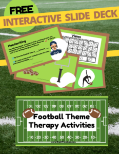 Football theme activities slide deck for therapy