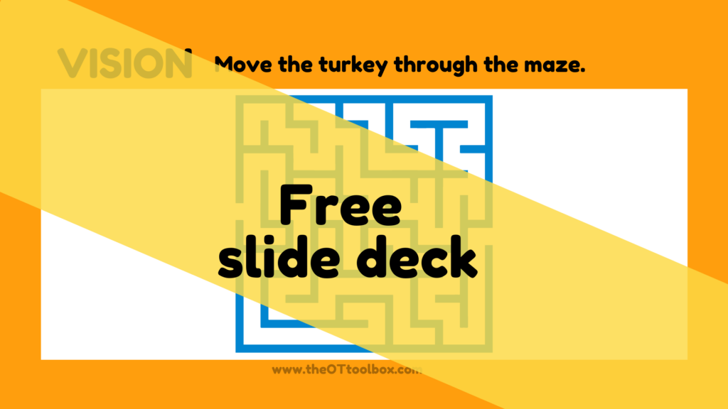 turkey theme visual perception slide deck for occupational therapy interventions