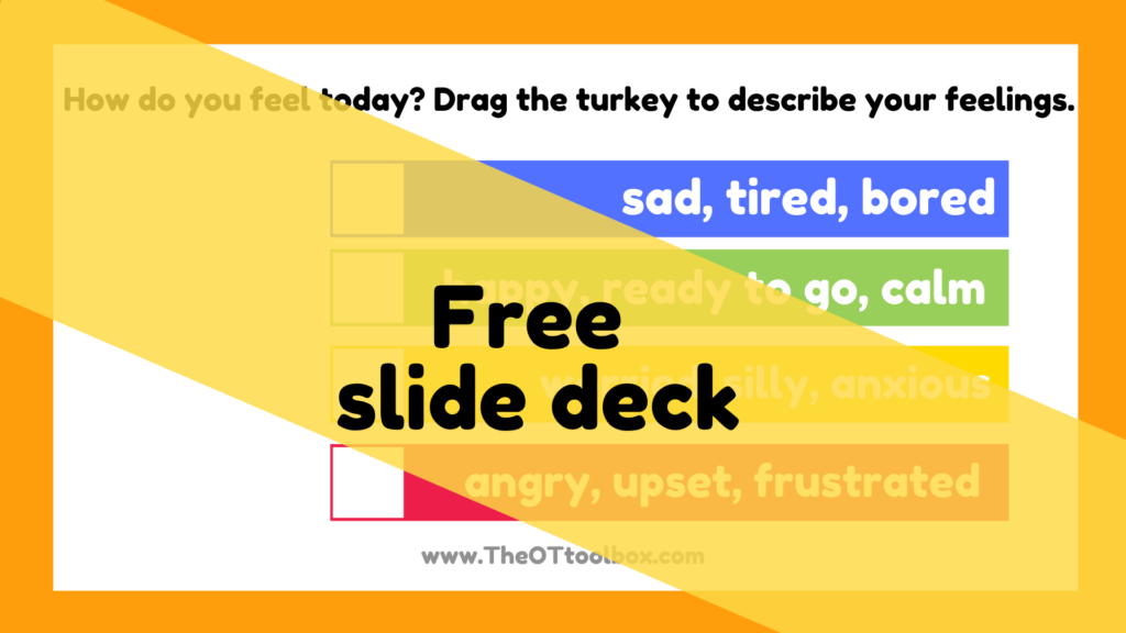turkey theme self regulation slide deck for occupational therapy interventions