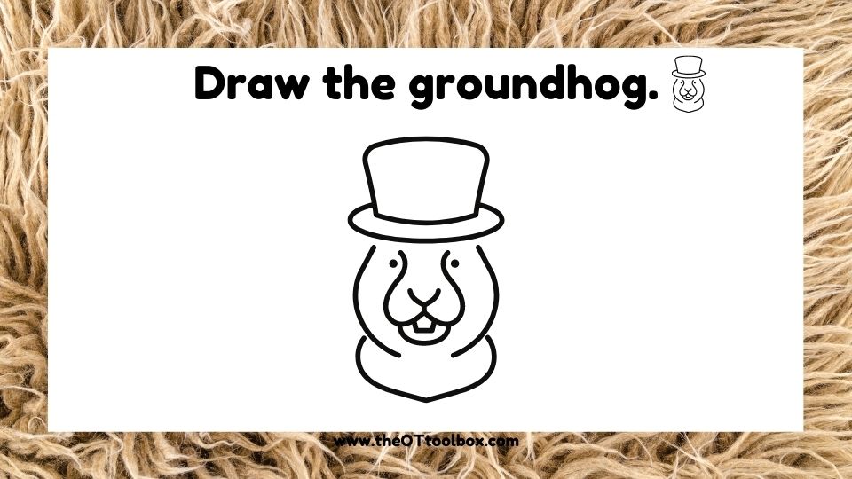 How to draw  a groundhog activity to help with visual motor skills.